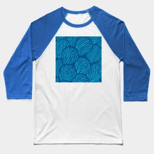 Minimalist Blue Coral Pattern Baseball T-Shirt